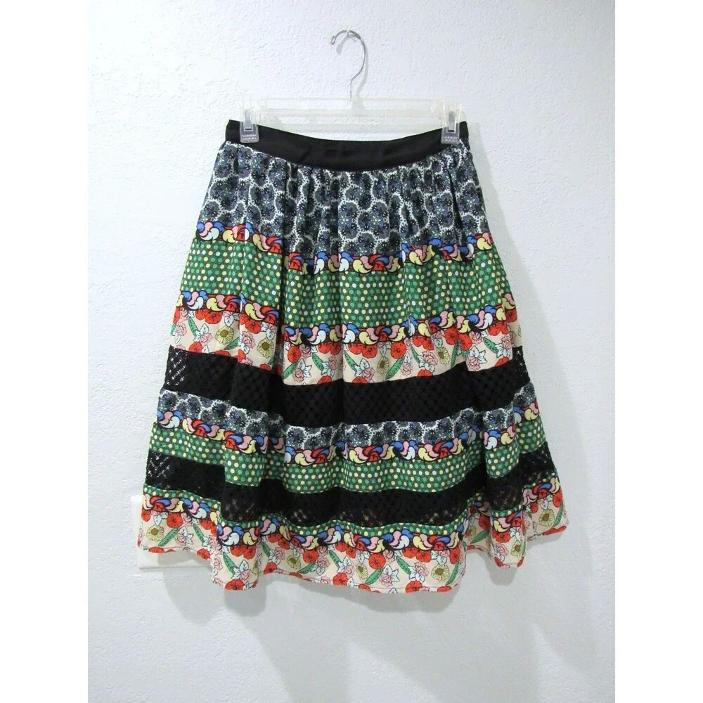 Disney Alice Through the Looking Glass Skirt Tiered Lace Womens S Funky Colorful - Picture 12 of 12